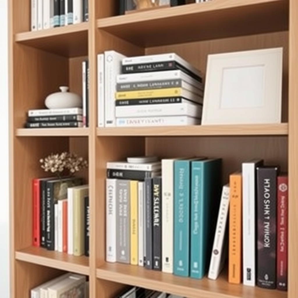 Well-organized home bookshelf