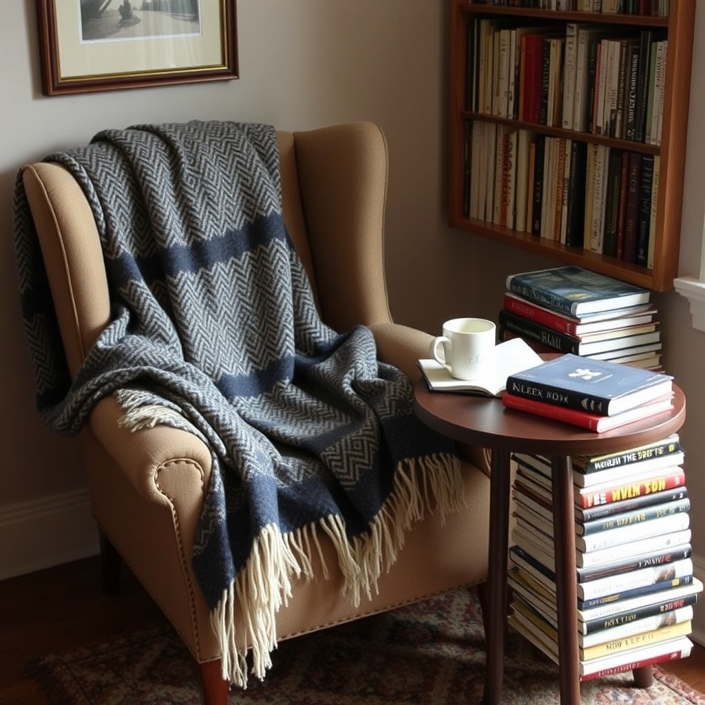 Cozy armchair and reading nook