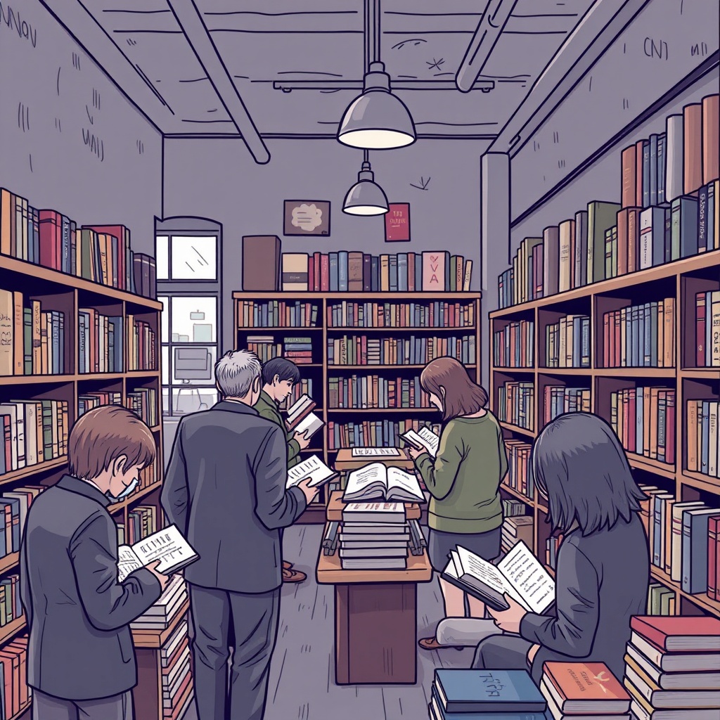 People browsing books in a local bookstore